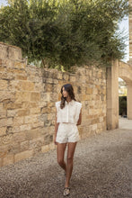 Load image into Gallery viewer, White Embroidered Scalloped Short Set