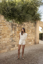 Load image into Gallery viewer, White Embroidered Scalloped Short Set