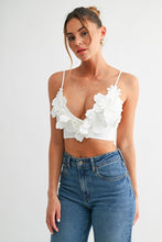 Load image into Gallery viewer, Floral Detailed Top- White