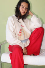 Load image into Gallery viewer, Sailboat Knit Fuzzy Sweater - Cream