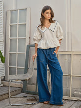 Load image into Gallery viewer, Soft Denim Straight Pants with Drawstring Waist