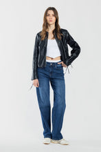 Load image into Gallery viewer, Mid Waist Loose Straight Jeans - Dark