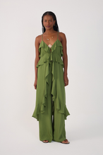 Load image into Gallery viewer, Green Coco Ruffled Crepe Tunic