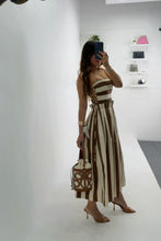 Load image into Gallery viewer, Brown | Cream Striped Dress