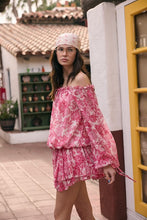 Load image into Gallery viewer, Vivid Floral Off-Shoulder Mini Dress
