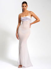 Load image into Gallery viewer, Silver Backless Maxi Dress