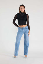 Load image into Gallery viewer, Eyelet Waist Band Straight Jeans