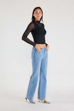 Load image into Gallery viewer, Eyelet Waist Band Straight Jeans