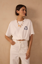 Load image into Gallery viewer, Rio Off-White Embroidered Beach Chairs T-shirt