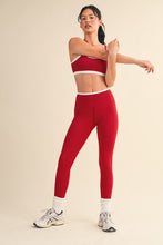 Load image into Gallery viewer, Contrast Trim Top & Legging Set - Cherry