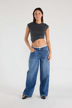 Load image into Gallery viewer, Waist Band Lace Baggy Wide Jeans