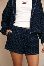 Load image into Gallery viewer, Denim Polka Jacket & Short Two Piece Set