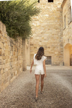 Load image into Gallery viewer, White Embroidered Scalloped Short Set