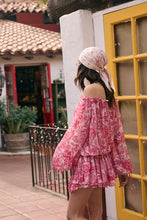 Load image into Gallery viewer, Vivid Floral Off-Shoulder Mini Dress