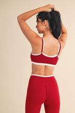 Load image into Gallery viewer, Contrast Trim Top & Legging Set - Cherry