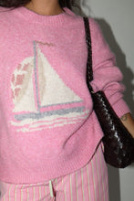 Load image into Gallery viewer, French Pink Sailboat Knit Sweater