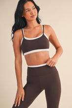 Load image into Gallery viewer, Contrast Trim Top & Legging Set - Brown