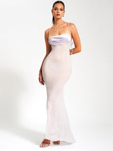 Load image into Gallery viewer, Silver Backless Maxi Dress
