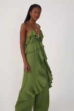 Load image into Gallery viewer, Green Coco Ruffled Crepe Tunic