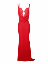 Load image into Gallery viewer, Ainara Red Chiffon Lace Gown- IN STOCK
