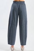 Load image into Gallery viewer, Navy Pinstripe Drawstring Pants