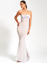 Load image into Gallery viewer, Silver Backless Maxi Dress