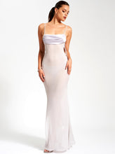 Load image into Gallery viewer, Silver Backless Maxi Dress