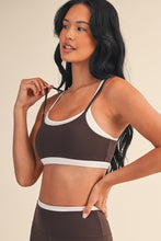 Load image into Gallery viewer, Contrast Trim Top & Legging Set - Brown