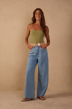 Load image into Gallery viewer, Light Denim Pockets Straight Pants