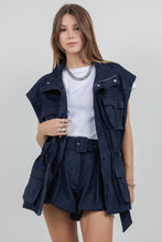 Load image into Gallery viewer, Utilitarian Suede Jacket Vest With Waist Adjusters