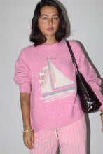 Load image into Gallery viewer, French Pink Sailboat Knit Sweater