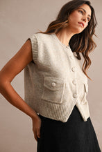Load image into Gallery viewer, Light Mocha Sleeveless Knit Sweater Vest