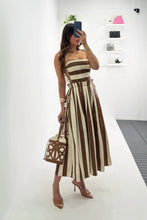Load image into Gallery viewer, Brown | Cream Striped Dress