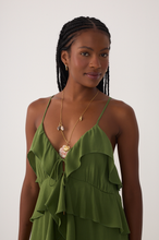 Load image into Gallery viewer, Green Coco Ruffled Crepe Tunic