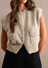 Load image into Gallery viewer, Light Mocha Sleeveless Knit Sweater Vest