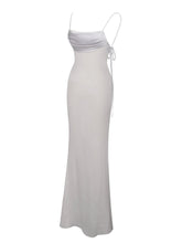 Load image into Gallery viewer, Silver Backless Maxi Dress