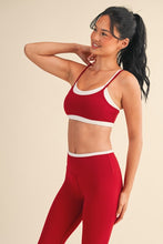 Load image into Gallery viewer, Contrast Trim Top & Legging Set - Cherry