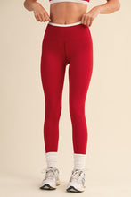 Load image into Gallery viewer, Contrast Trim Top & Legging Set - Cherry