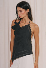Load image into Gallery viewer, Embroidery Eyelet Open Back Top-Black
