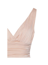 Load image into Gallery viewer, Tala Peach Ruched Waist Double High Slit Maxi Gown
