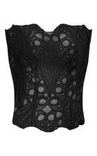 Load image into Gallery viewer, Lace Bandeau Corset Top- Black