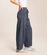 Load image into Gallery viewer, Navy Pinstripe Drawstring Pants