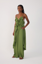 Load image into Gallery viewer, Coco Green Wide-Leg Crepe Pants