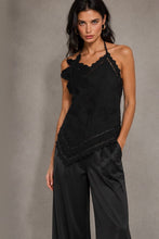 Load image into Gallery viewer, Embroidery Eyelet Open Back Top-Black