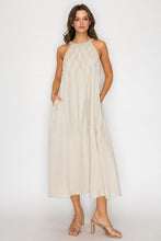 Load image into Gallery viewer, Halter-Neck Midi Dress with Tassel Detail