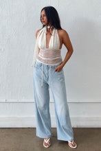 Load image into Gallery viewer, Lace Halter Neck Top with Scarf Detail