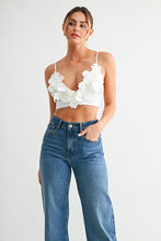 Load image into Gallery viewer, Floral Detailed Top- White