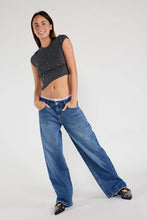 Load image into Gallery viewer, Waist Band Lace Baggy Wide Jeans