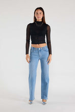 Load image into Gallery viewer, Eyelet Waist Band Straight Jeans