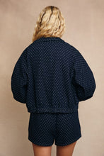 Load image into Gallery viewer, Denim Polka Jacket & Short Two Piece Set
